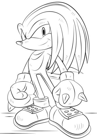 Knuckles The Echidna Coloring Page